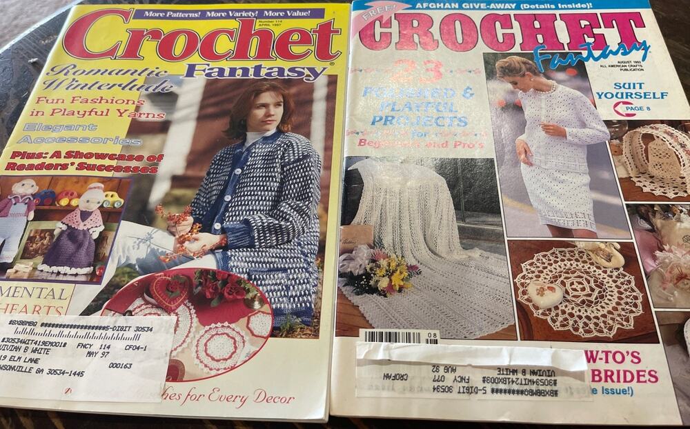 Crochet Fantasy Lot Of 2 1992 1997 Patterns Magazine Book